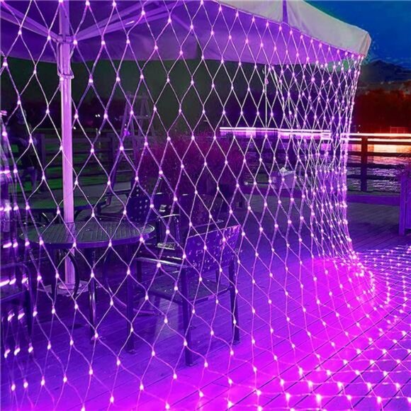 Outdoor Halloween Net Lights, 12FT x 5FT 360 LED Christmas Fairy Mesh Lights - Picture 5 of 8